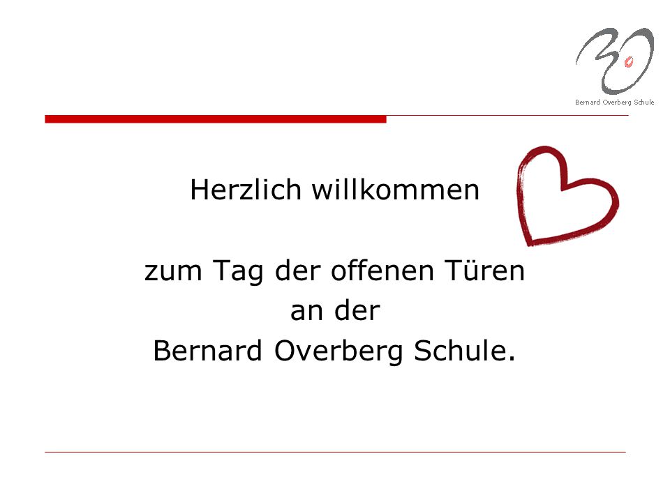 Herzlich willkommen zum Tag der offenen Türen an der Bernard Overberg Schule.