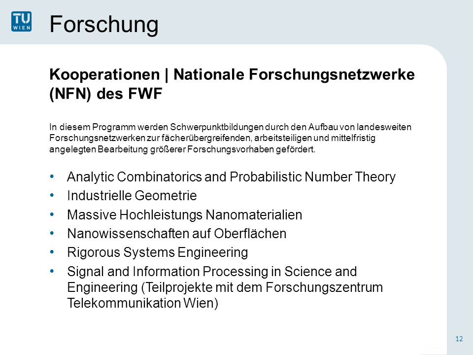 Forschung Kooperationen | Nationale Forschungsnetzwerke (NFN) des FWF