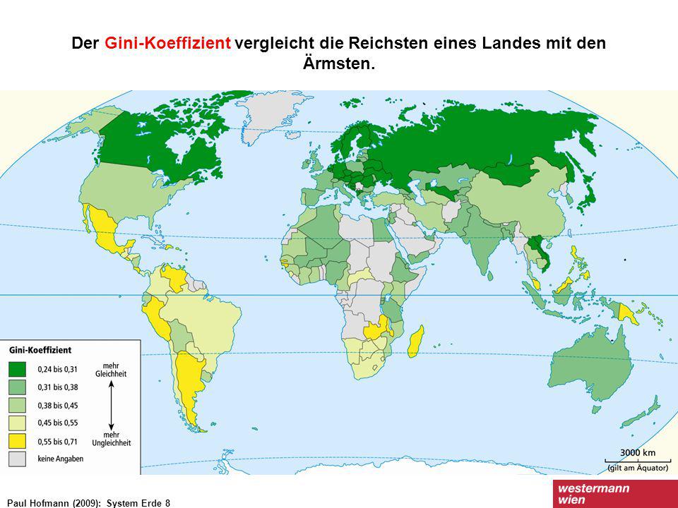Der Gini-Koeffizient vergleicht die Reichsten eines Landes mit den Ärmsten.