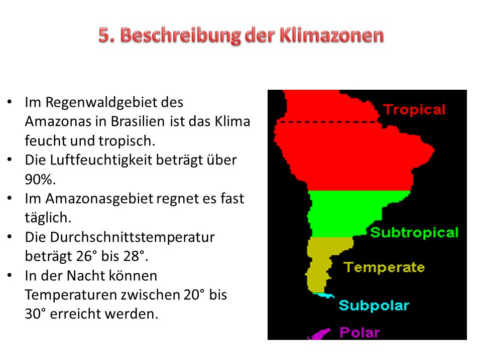 5. Beschreibung der Klimazonen