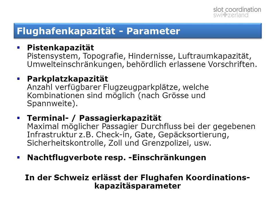 Flughafenkapazität - Parameter