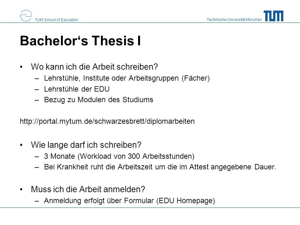Bachelor‘s Thesis I Wo kann ich die Arbeit schreiben