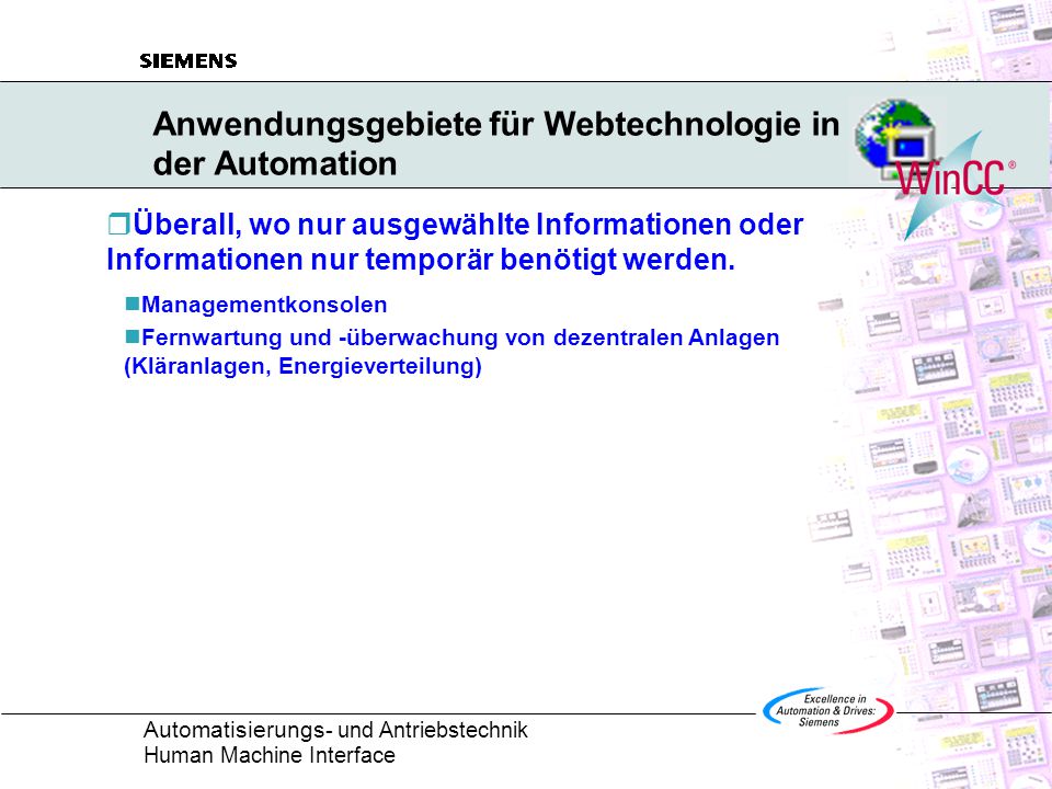Anwendungsgebiete für Webtechnologie in der Automation