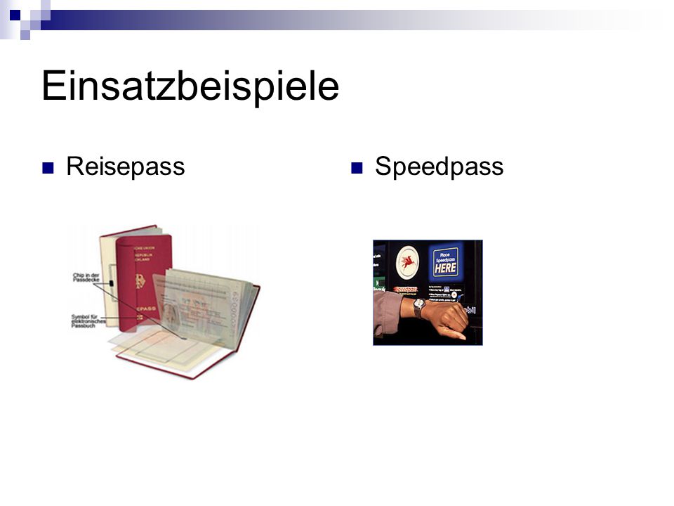 Einsatzbeispiele Reisepass Speedpass