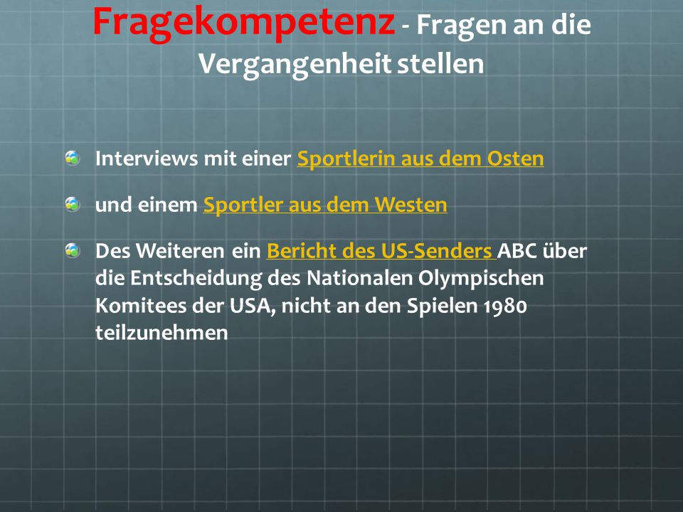 Fragekompetenz - Fragen an die Vergangenheit stellen