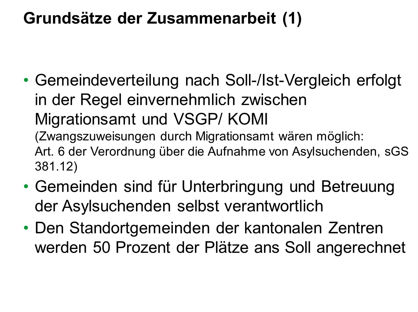Grundsätze der Zusammenarbeit (1)