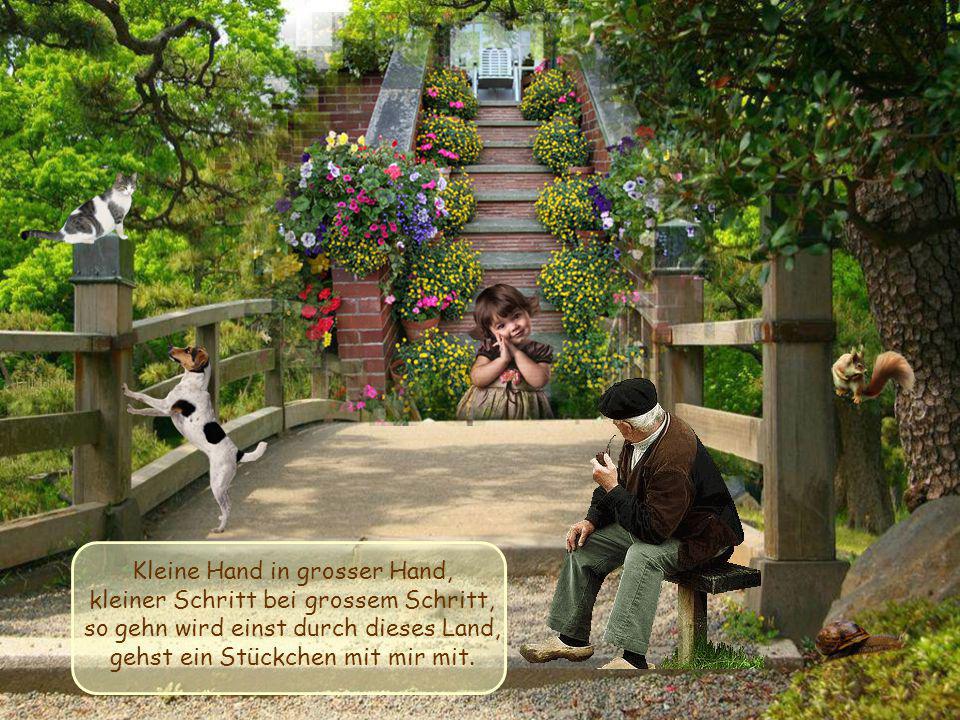 Kleine Hand in grosser Hand, kleiner Schritt bei grossem Schritt,