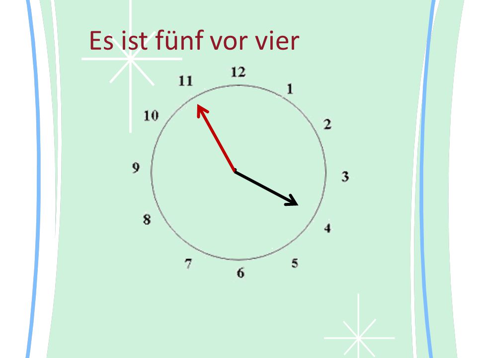 Es ist fünf vor vier •