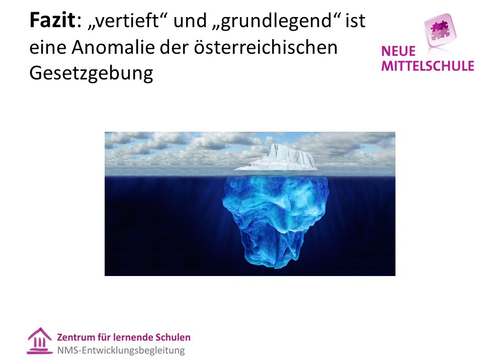 Fazit: „vertieft und „grundlegend ist eine Anomalie der österreichischen Gesetzgebung
