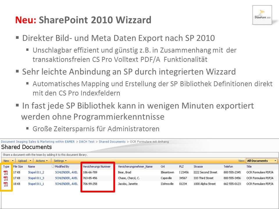 Neu: SharePoint 2010 Wizzard