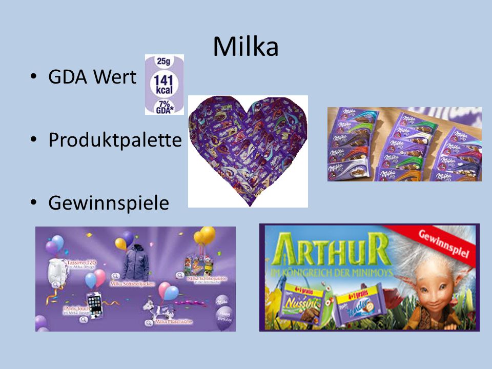 Milka GDA Wert Produktpalette Gewinnspiele