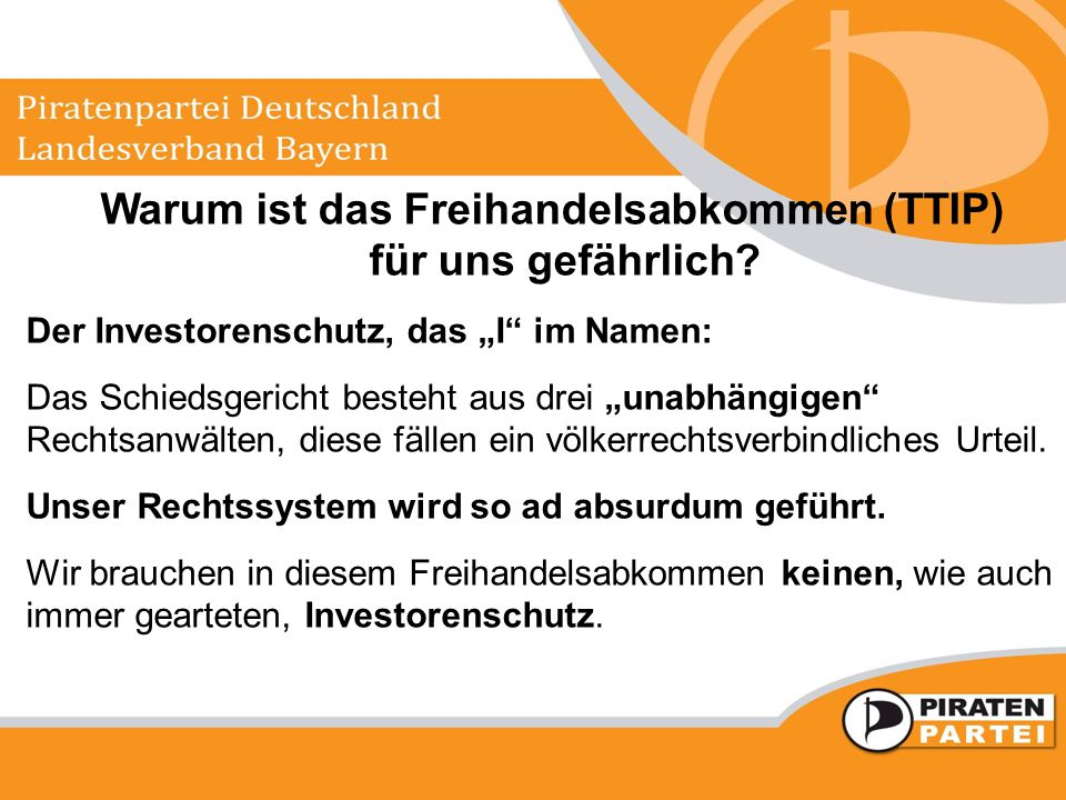Warum ist das Freihandelsabkommen (TTIP) für uns gefährlich
