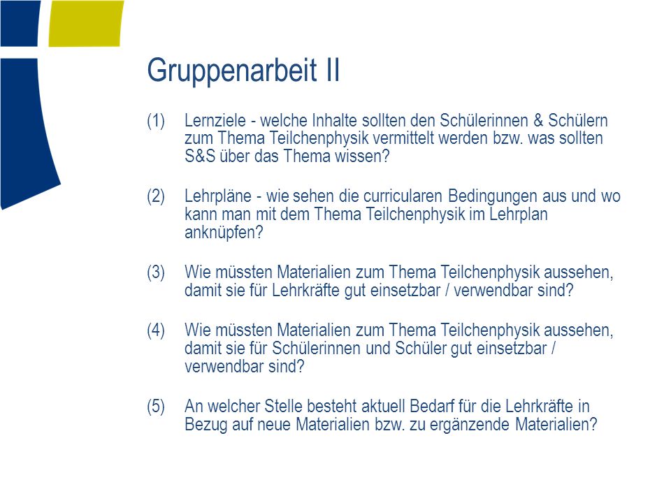 Gruppenarbeit II