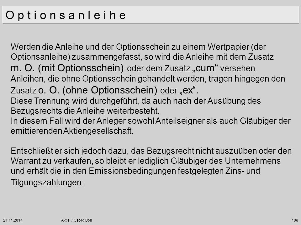 O p t i o n s a n l e i h e