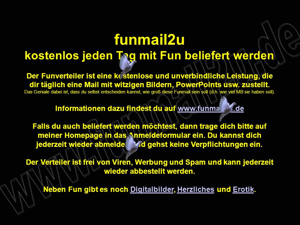 funmail2u kostenlos jeden Tag mit Fun beliefert werden