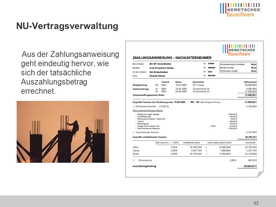 Arbeitsvorbereitung Die Daten der Auftragskalkulation bieten nun die verschiedensten Auswertungsmöglichkeiten.
