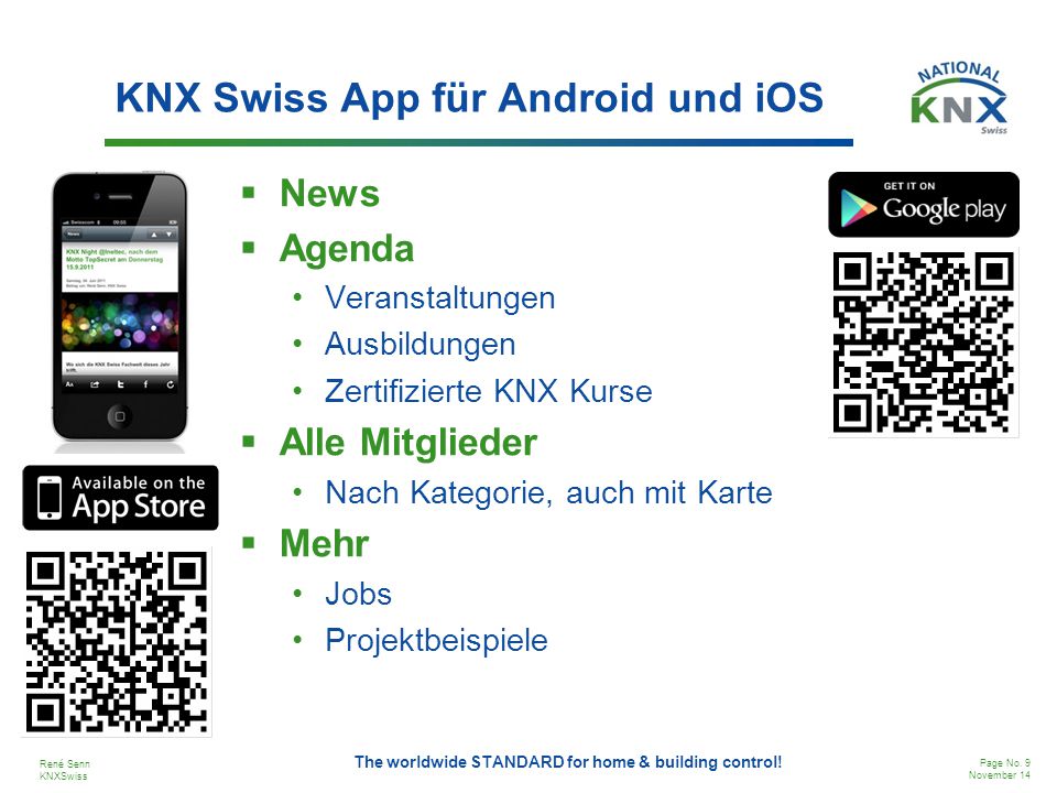 KNX Swiss App für Android und iOS