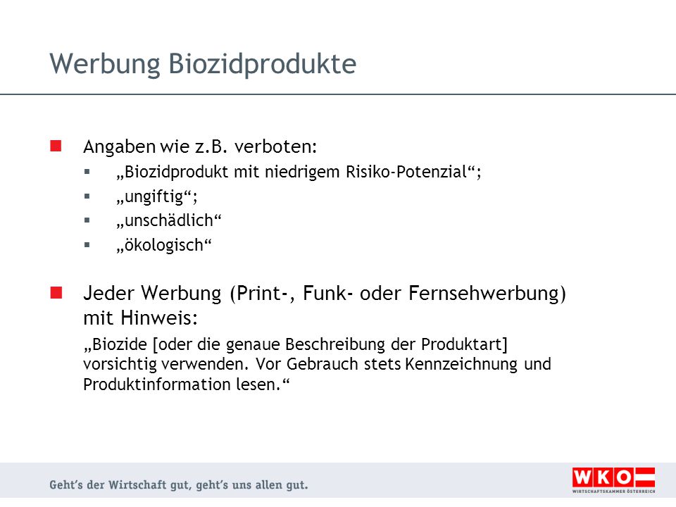 Werbung Biozidprodukte
