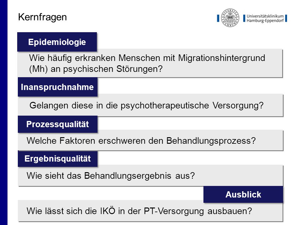 Kernfragen Wie häufig erkranken Menschen mit Migrationshintergrund (Mh) an psychischen Störungen Epidemiologie.