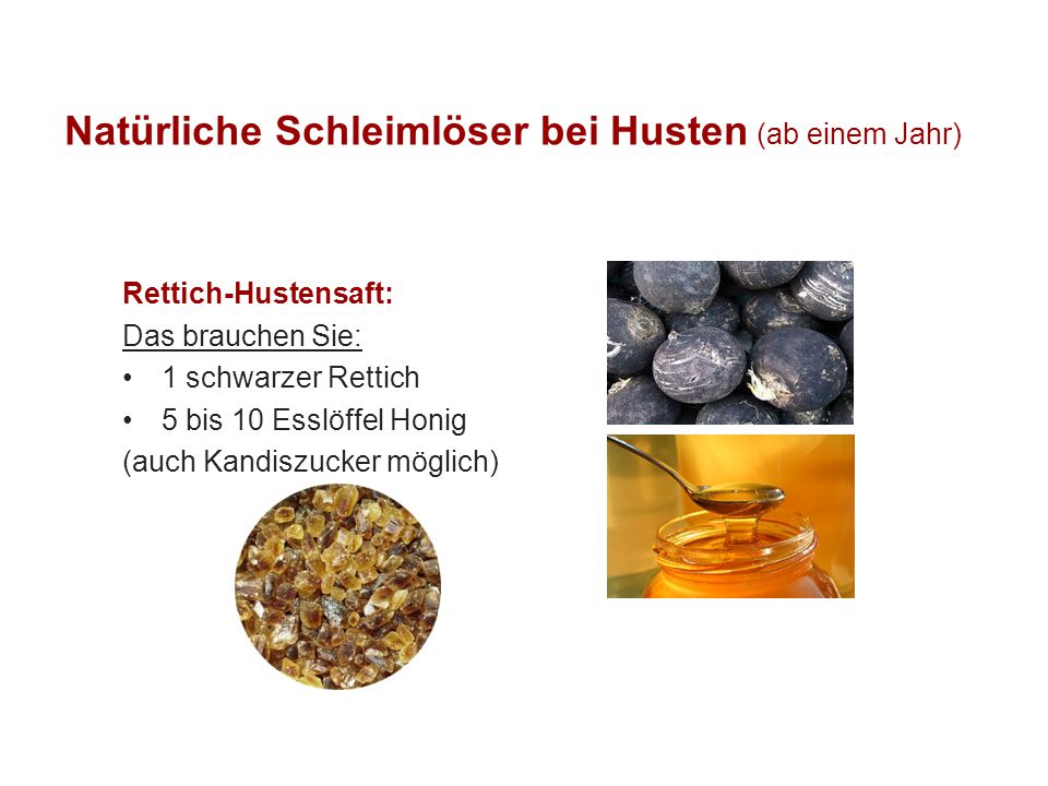 Natürliche Schleimlöser bei Husten (ab einem Jahr)