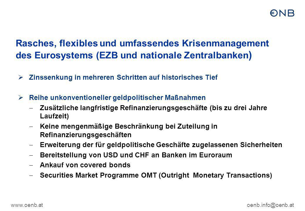 Rasches, flexibles und umfassendes Krisenmanagement des Eurosystems (EZB und nationale Zentralbanken)