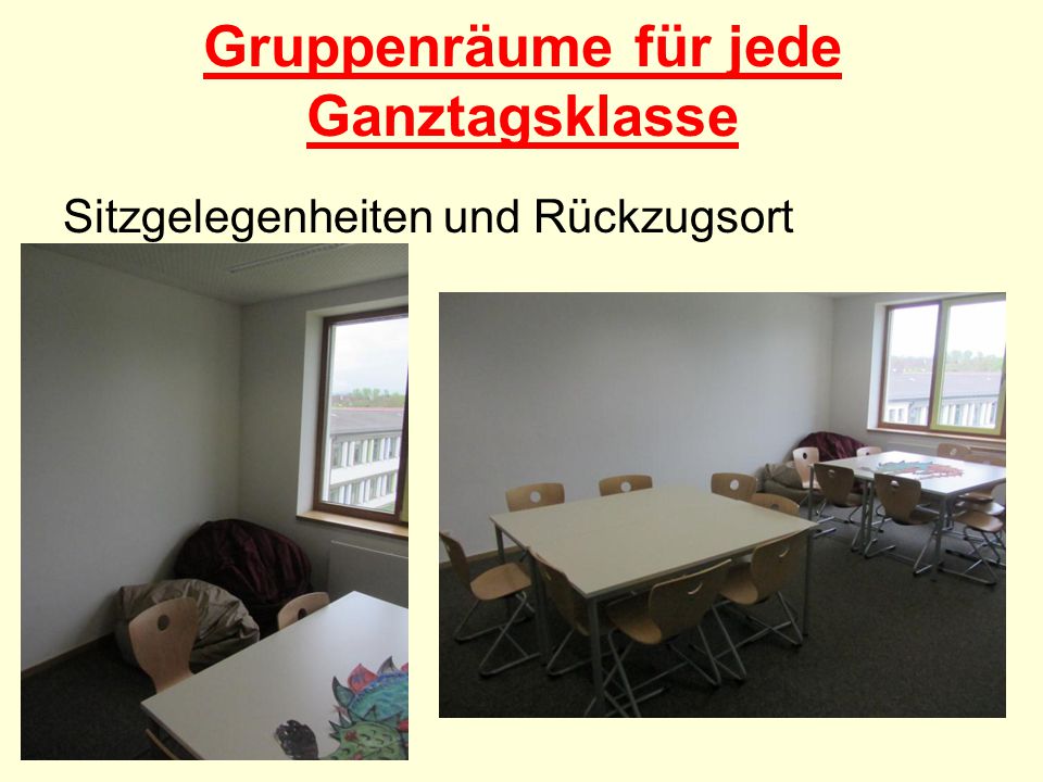 Gruppenräume für jede Ganztagsklasse