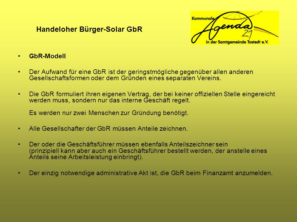 Handeloher Bürger Solar Gbr Ppt Herunterladen