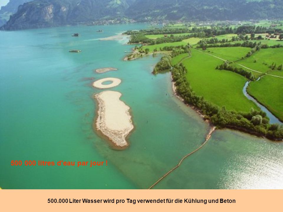 Liter Wasser wird pro Tag verwendet für die Kühlung und Beton