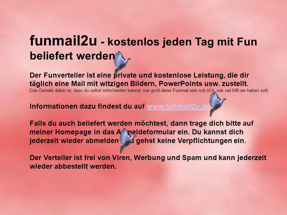 funmail2u - kostenlos jeden Tag mit Fun beliefert werden