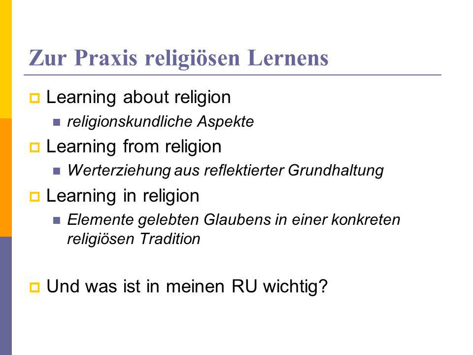 Zur Praxis religiösen Lernens