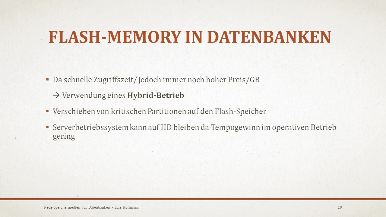 Flash-Memory in Datenbanken