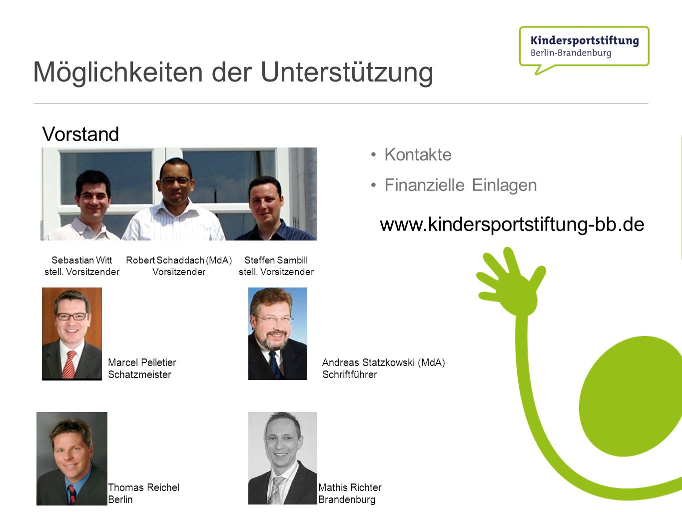 Möglichkeiten der Unterstützung