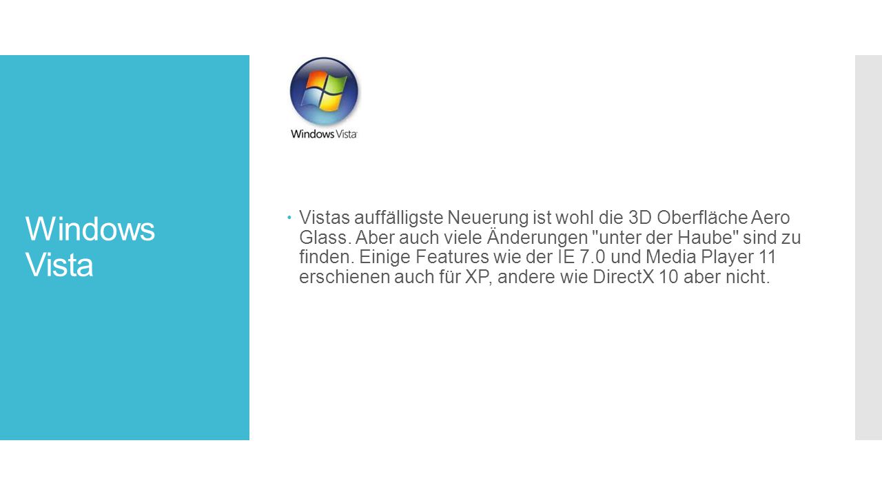 Vistas auffälligste Neuerung ist wohl die 3D Oberfläche Aero Glass