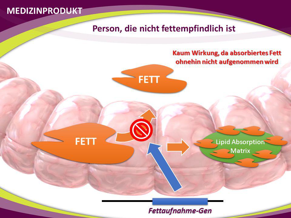 FETT FETT MEDIZINPRODUKT Person, die nicht fettempfindlich ist