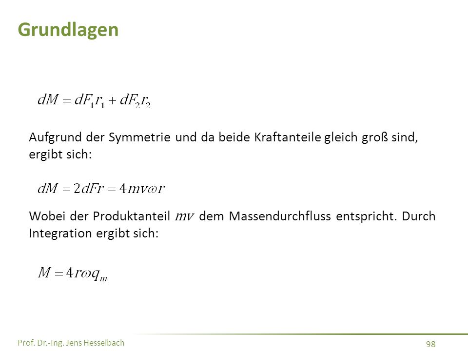 Grundlagen Aufgrund der Symmetrie und da beide Kraftanteile gleich groß sind, ergibt sich: