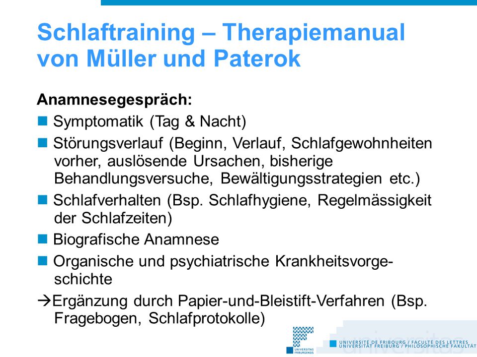 Schlaftraining – Therapiemanual von Müller und Paterok