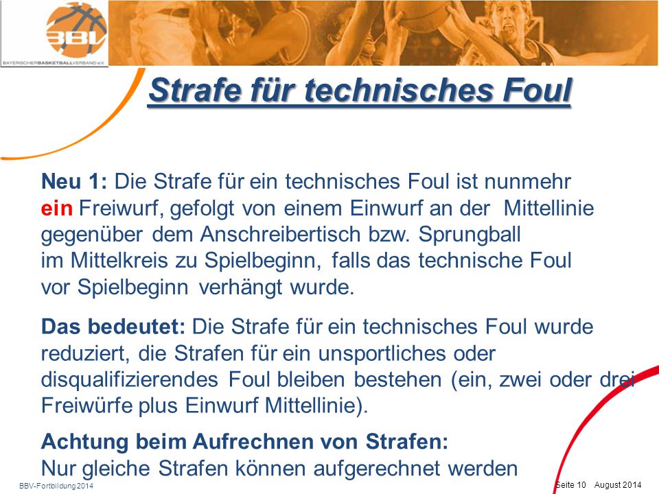 Strafe für technisches Foul