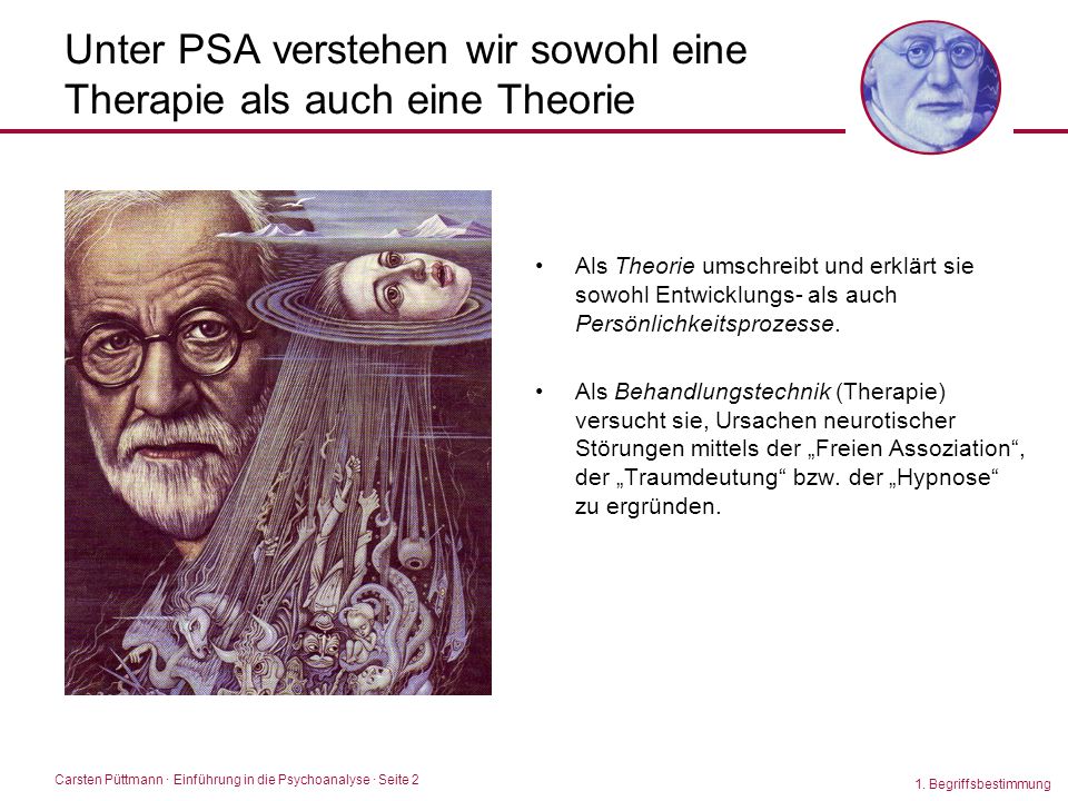 Unter PSA verstehen wir sowohl eine Therapie als auch eine Theorie
