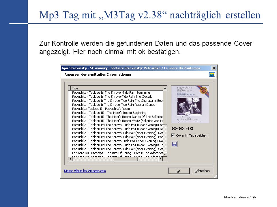 Mp3 Tag mit „M3Tag v2.38 nachträglich erstellen