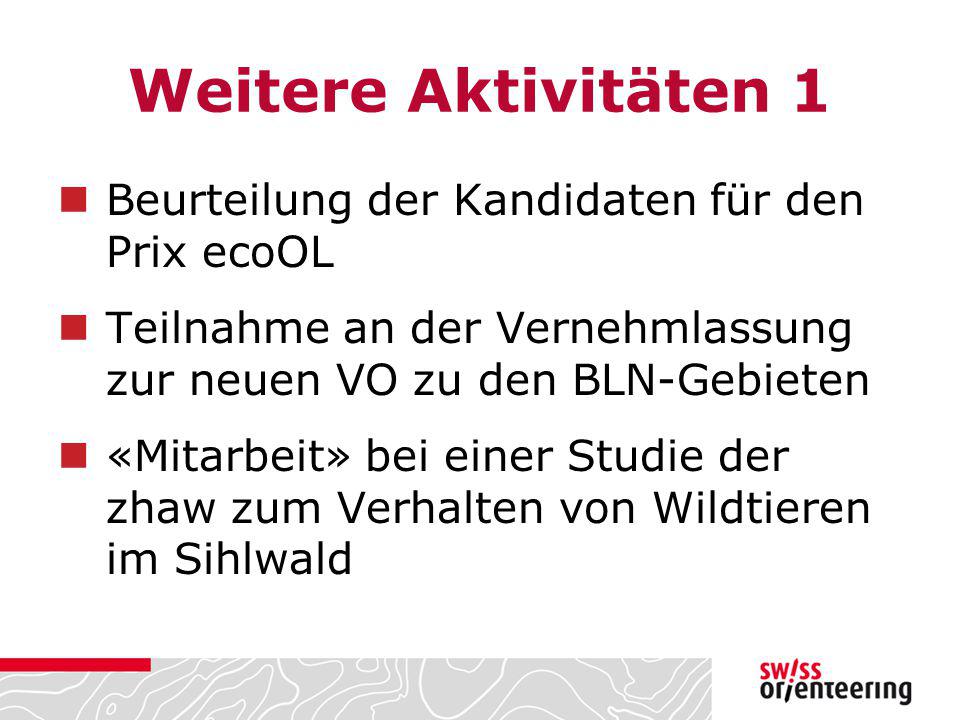 Weitere Aktivitäten 1 Beurteilung der Kandidaten für den Prix ecoOL