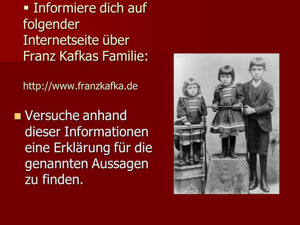 Informiere dich auf folgender Internetseite über Franz Kafkas Familie: