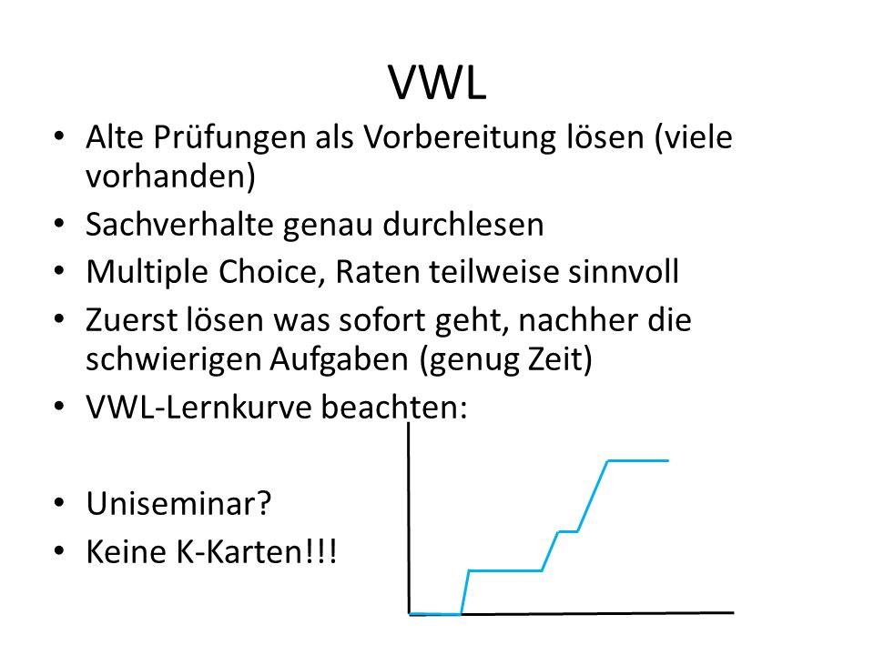 VWL Alte Prüfungen als Vorbereitung lösen (viele vorhanden)