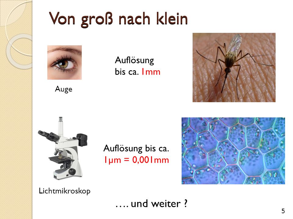 Von groß nach klein …. und weiter Auflösung bis ca. 1mm