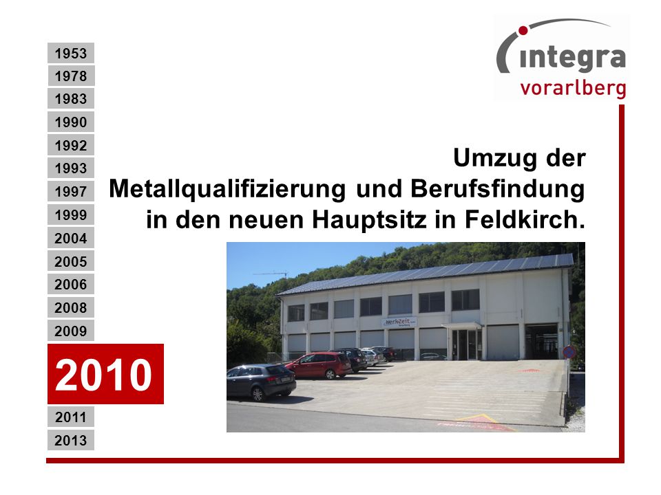 Umzug der Metallqualifizierung und Berufsfindung in den neuen Hauptsitz in Feldkirch.
