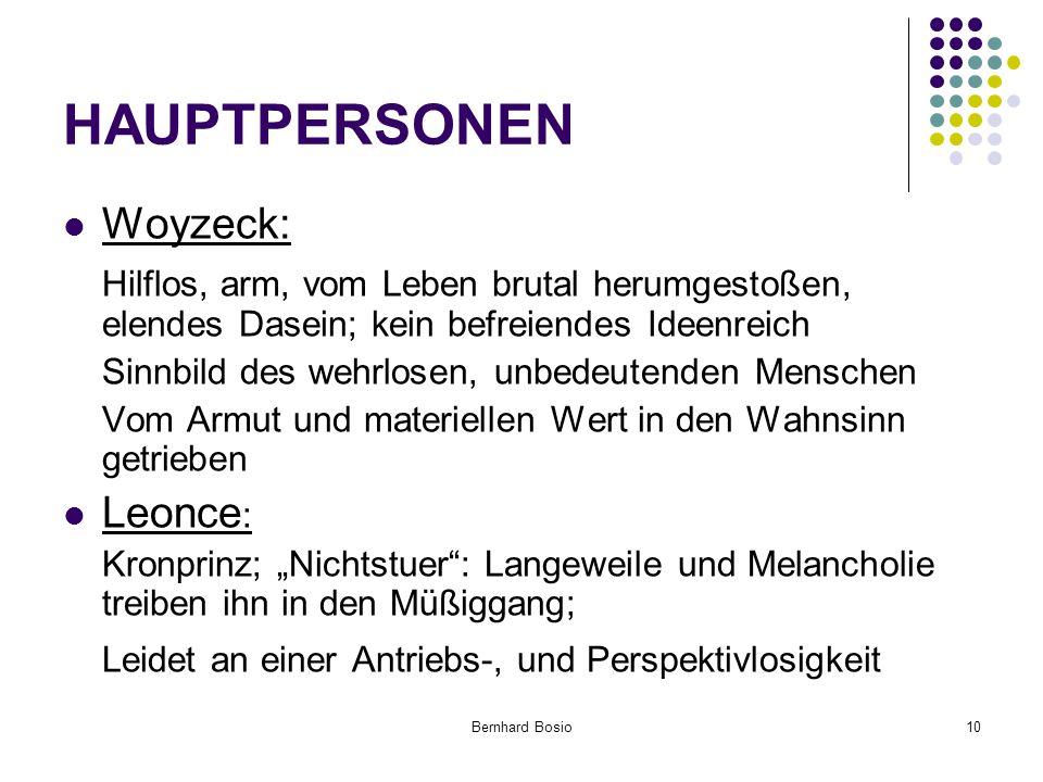 HAUPTPERSONEN Woyzeck: