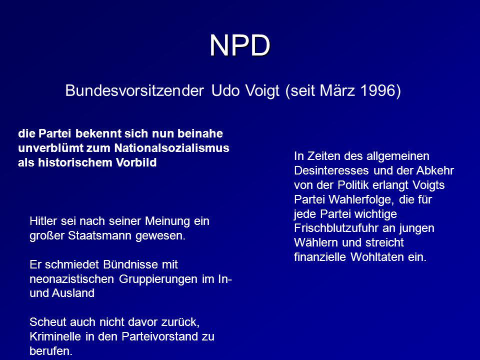 NPD Bundesvorsitzender Udo Voigt (seit März 1996)