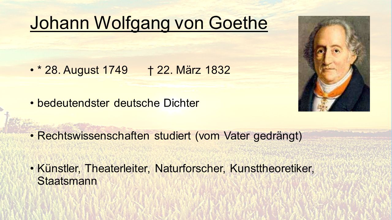 Johann Wolfgang Goethe Ppt Video Online Herunterladen