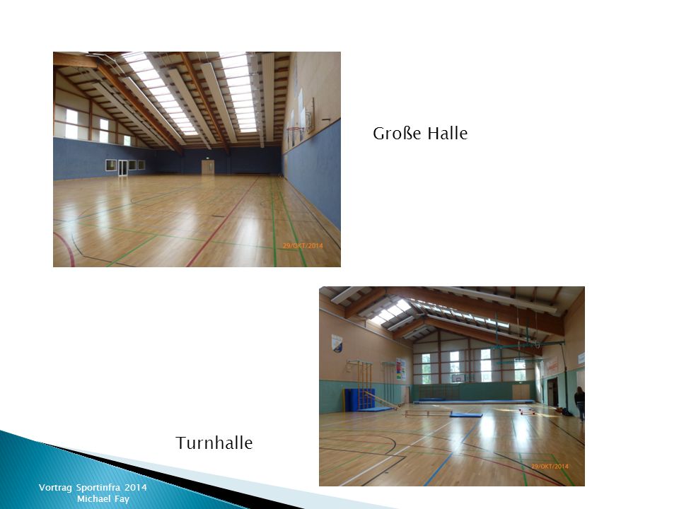 Große Halle Turnhalle Vortrag Sportinfra 2014 Michael Fay