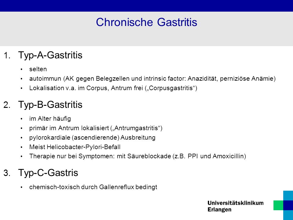 Chronische Gastritis Typ-A-Gastritis Typ-B-Gastritis Typ-C-Gastris