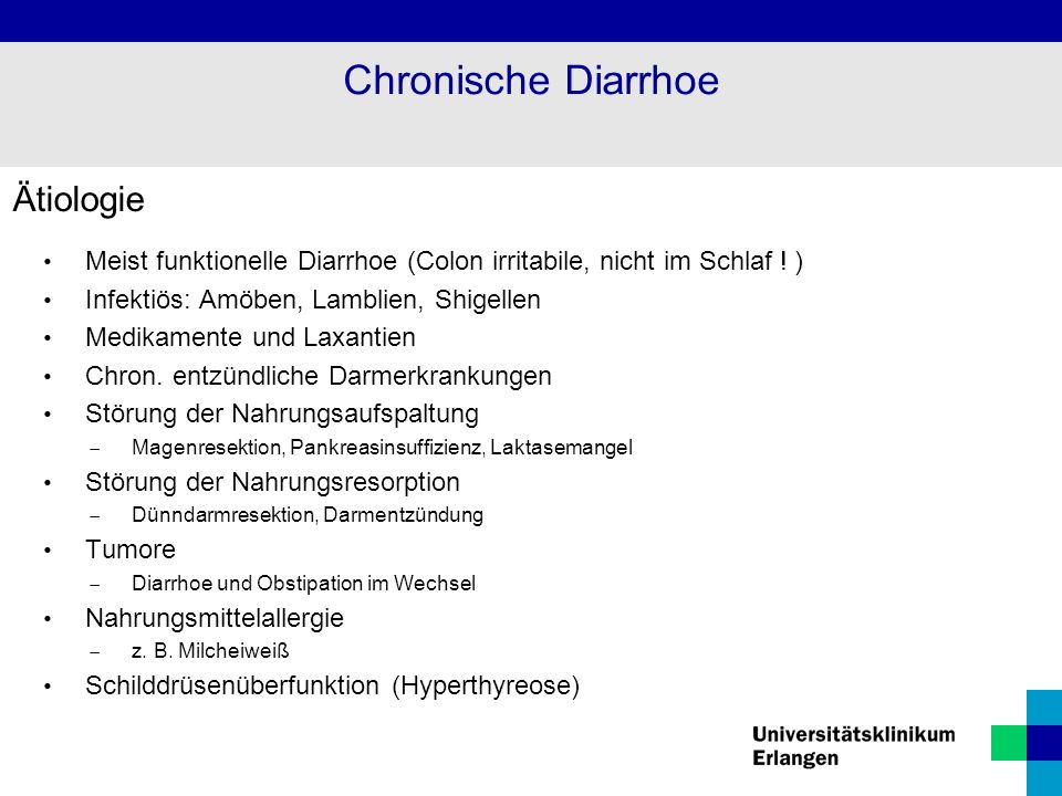 Chronische Diarrhoe Ätiologie